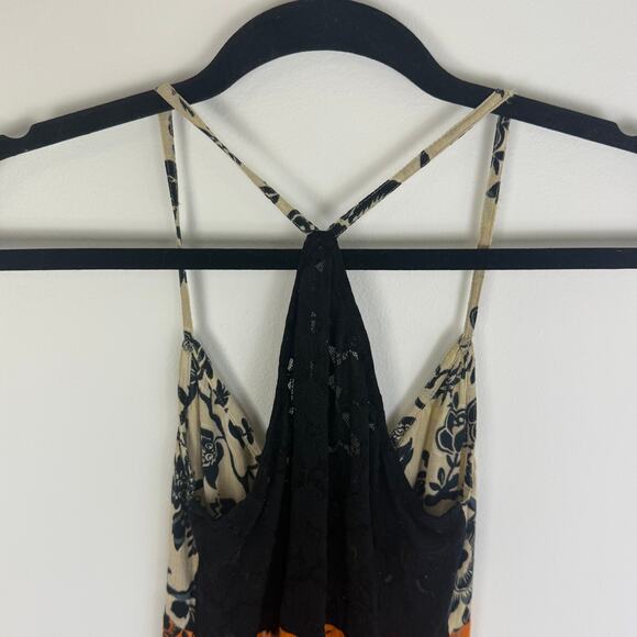 Vero Moda Womens Tanja Sleeveless V-Neck Colorblock Red/Orange Maxi Dress Small - Picture 5 of 10